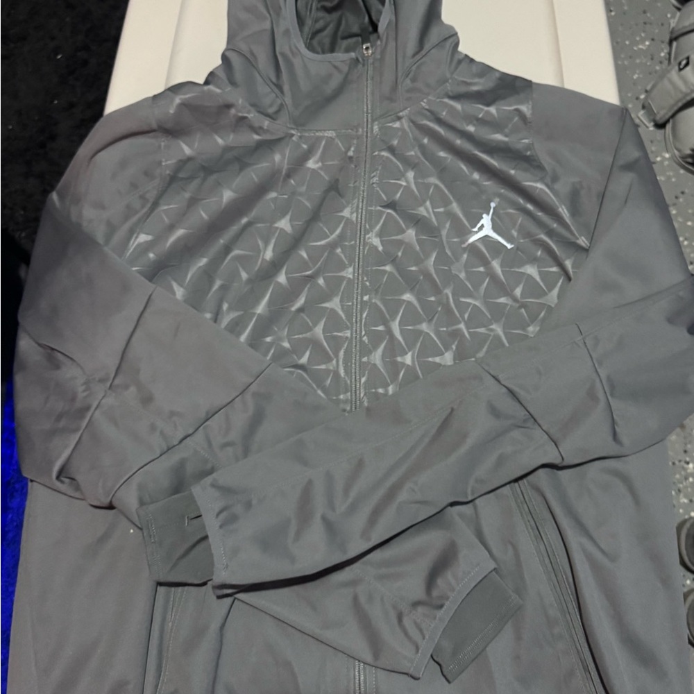 Jordan Gray Geometric Windbreaker